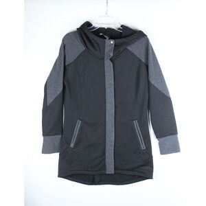 The North Face Jacket Womens Medium Black Gray Quilted Garnet Hooded NF0A2THG